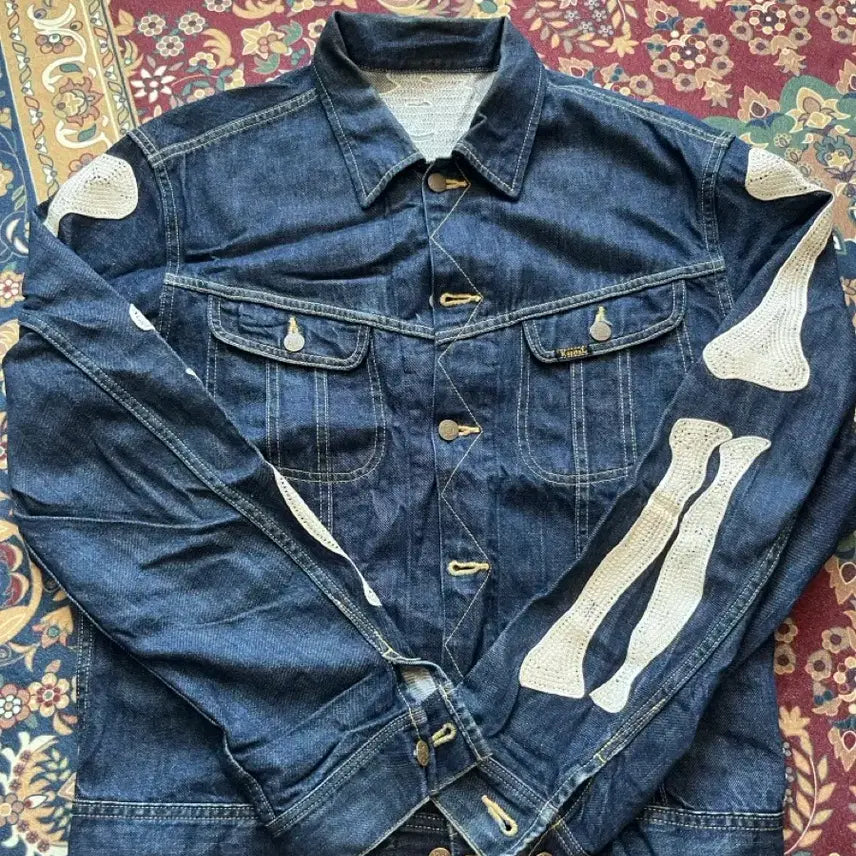 [BUNJANG] Kapital Bone Denim Westerner Jacket Indigo / (46)캐피탈 데님 멕시칸 턱시도 웨스터너 본 자켓 인디고