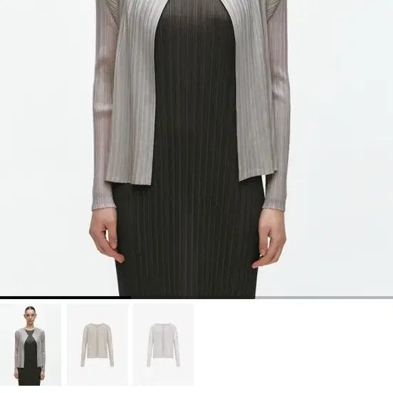 [BUNJANG] Beneater Pleated Dress + Cardigan Set / 비니터 beneater 플리츠 원피스 + 가디건
