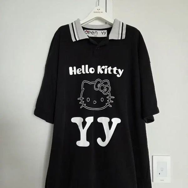 [BUNJANG] Open YY Hello Kitty Collar T-shirt / 오픈와이와이 헬로키티 카라 티셔츠
