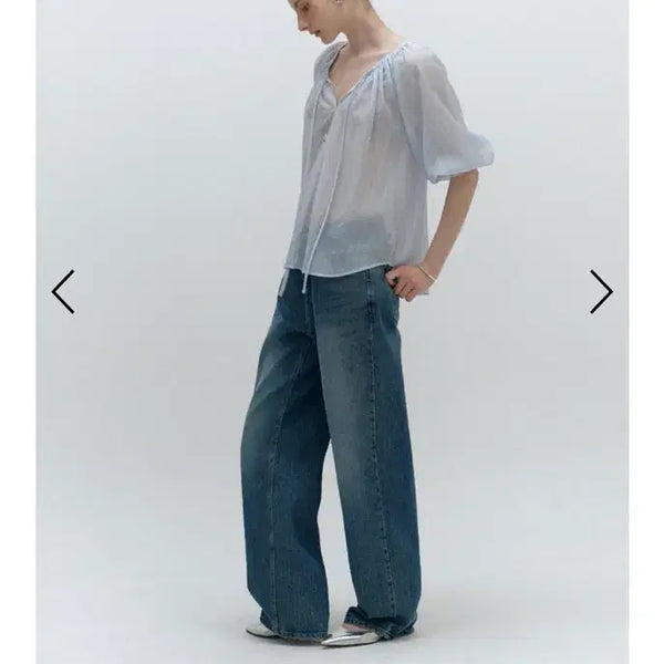 [BUNJANG] SYS Shirring Blouse - Sky Blue / SHIRRING BLOUSE_SKY sys 시스 블라우스
