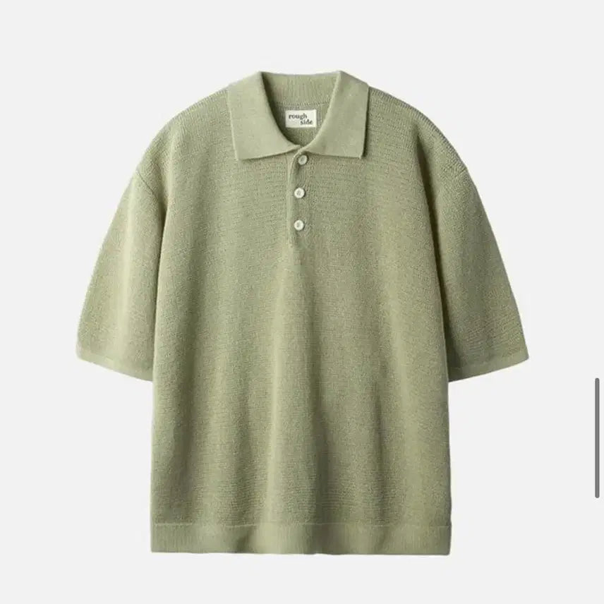 [BUNJANG] Ruffside Kara Half Knit Olive / 러프사이드 카라 하프 니트 올리브