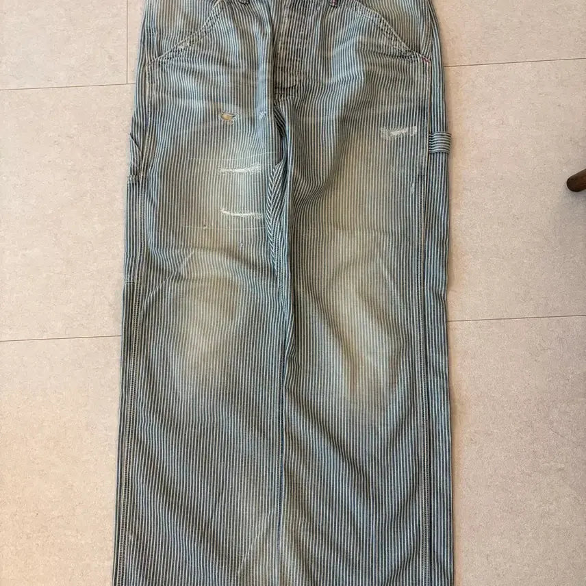 [BUNJANG] Polo Ralph Lauren Stripe Relaxed Fit Washed Carpenter Pants / 폴로랄프로렌 스트라이프 릴렉스드핏 워시드 카펜터 팬츠
