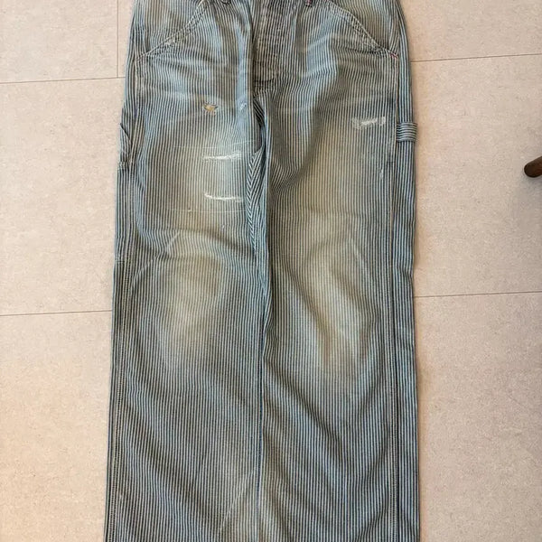 [BUNJANG] Polo Ralph Lauren Stripe Relaxed Fit Washed Carpenter Pants / 폴로랄프로렌 스트라이프 릴렉스드핏 워시드 카펜터 팬츠