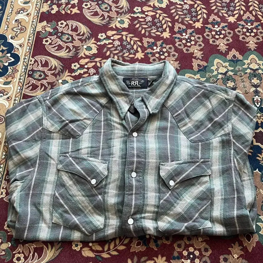 [BUNJANG] RRL Plaid Twill Western Shirt / (M)RRL 더블알엘 플래드 트윌 웨스턴 셔츠