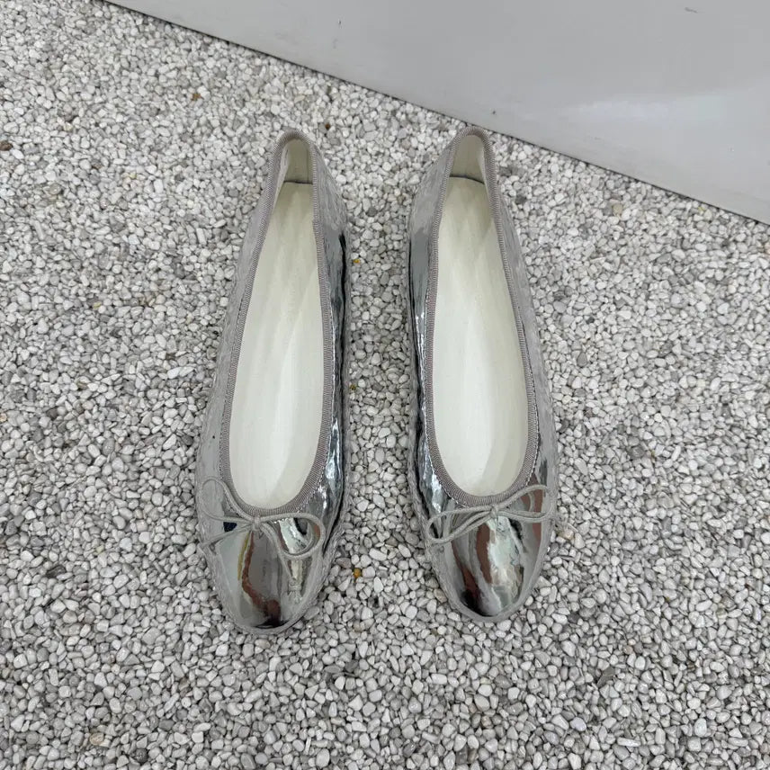 [BUNJANG] Silver Flat Shoes - New / 실버 플랫 230 새제품