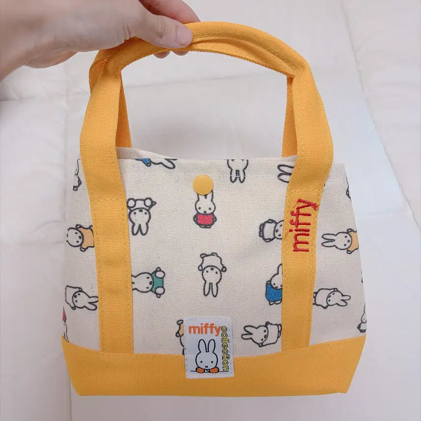 [BUNJANG] Miffy Mini Canvas Tote Bag Yellow / 미피 미니 캔버스 토트백 노랑 새상품 도시락가방 에코백