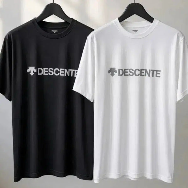 [BUNJANG] Descente Sport Short-Sleeve T-Shirt Black/White / 데상트 스포츠 반팔티 블랙/화이트