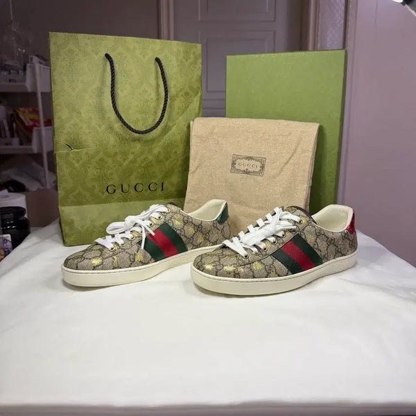[BUNJANG] Gucci Ace GG Supreme Bee Sneakers Size 5 / { 5 / 풀구성 } 구찌 에이스 GG 슈프림 비 스니커즈