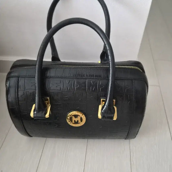 [BUNJANG] Metrociti Gold Logo Boston Bag / 메트로시티 금장로고 가방