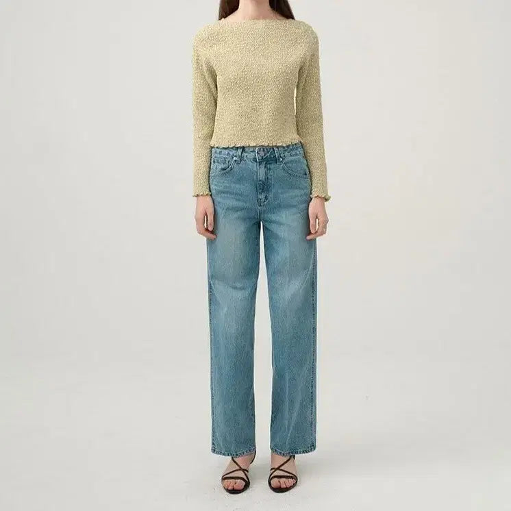 [BUNJANG] OUTFITS&ONGOING Washed Wide Denim Pants Size 1 / 온앤온 워싱 와이드 데님 팬츠 1
