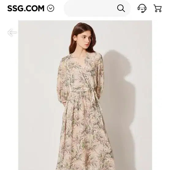 [BUNJANG] Atte Vanessa Bruno Ivory Flower Pattern Long Dress / 아떼 바네사브루노 아이보리 플라워패턴 롱 원피스 36