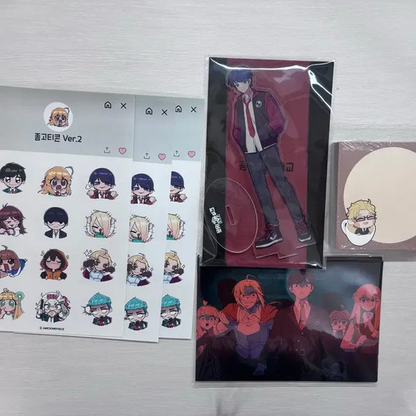 [BUNJANG] Zombie High Reboot Kim Junho Acrylic Stand, Sticker, Postcard, Memo Pad Bundle Set / 좀비고 리부트 김준호 아크릴, 스티커, 엽서, 메모지