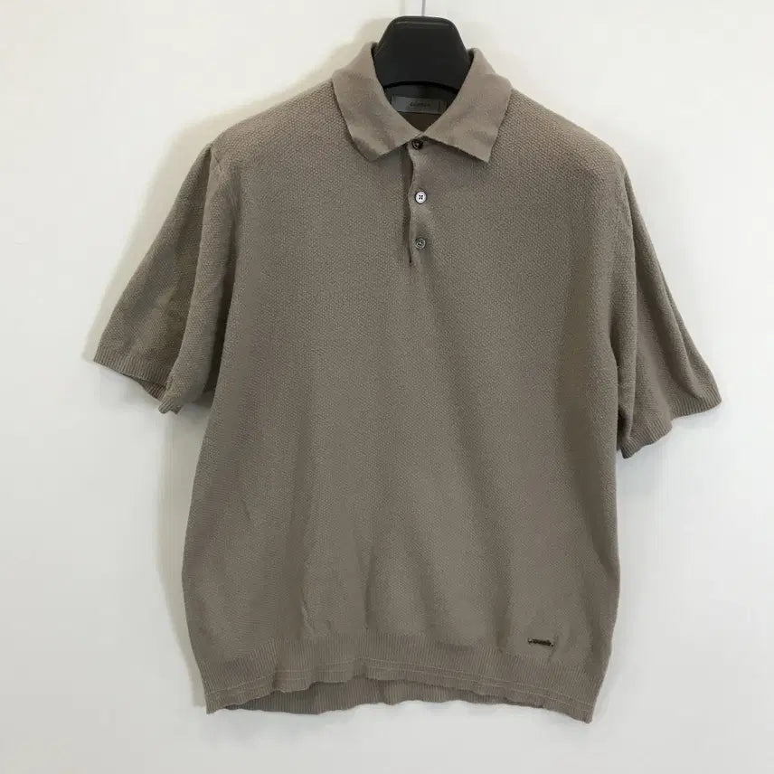 [BUNJANG] COMODO Rayon Blend Short Sleeve Knit Polo Shirt Beige / 코모도 COMODO PK 반팔니트카라티 [남성105-110]