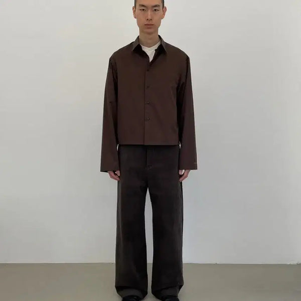 [BUNJANG] Guminseong Cropped Shirt Brown / [M] 구민성 크롭셔츠 브라운
