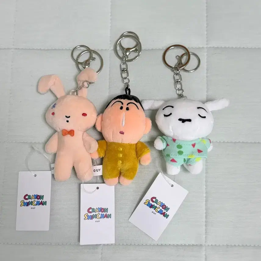 [BUNJANG] Crayon Shin-chan Crayon Shin-chan Keyring & Pouch Set (Mong, Yuri Rabbit, Shiro + Mong Coin Pouch) / 신상 짱구는 못말려 키링(맹구,유리토끼,흰둥이)+맹구 파우치 세트