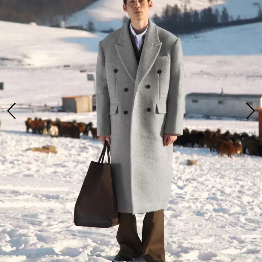 [BUNJANG] Stu [M] Dart Pocket Double Grey Coat / Stu [M] Dart Pocket Double Grey 코트 판매합니다