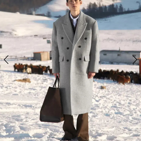 [BUNJANG] Stu [M] Dart Pocket Double Grey Coat / Stu [M] Dart Pocket Double Grey 코트 판매합니다