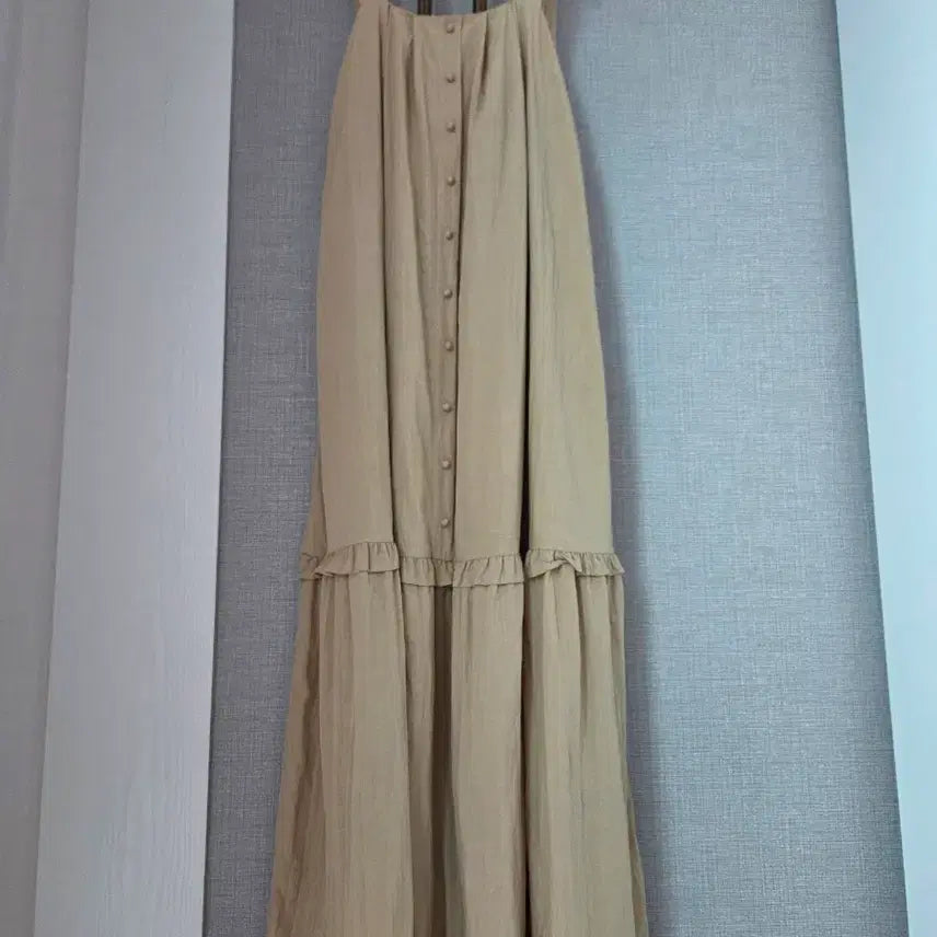 [BUNJANG] Beige Maxi Dress / 베이지 바스락 풍성맥시원피스