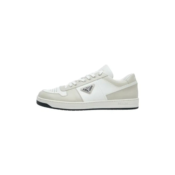 [BUNJANG] Prada Downtown Leather Sneakers White Dusty Grey UK 12 / 프라다 다운타운 레더 스니커즈 화이트 더스티 그레이