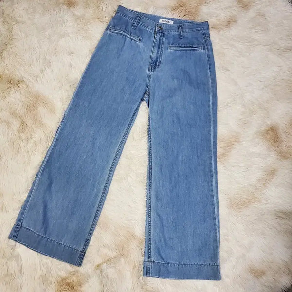 [BUNJANG] Roniel Denim Wide Pants Light Blue / 로니엘 데님 와이드 팬츠 연청