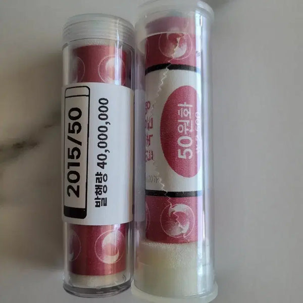 [BUNJANG] 50 Won Coin Rolls (2015, 2016) - Uncirculated / 2015년 2016년 50원 롤 주화 2세트