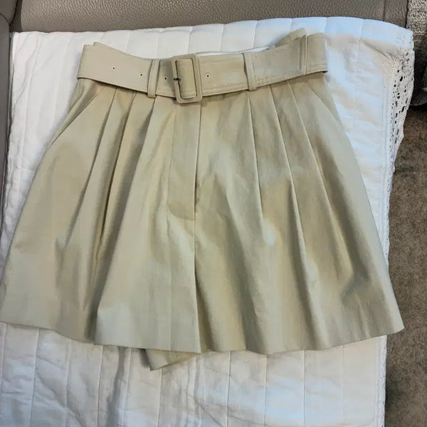 [BUNJANG] Orr Belted High-Waisted Pin-Tuck Shorts / 오르 Orr 쇼츠