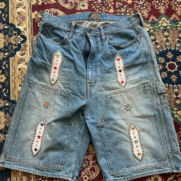 [BUNJANG] Kapital Gemstone Denim Shorts / (36) 캐피탈 잼스톤 데님 쇼츠 팬츠