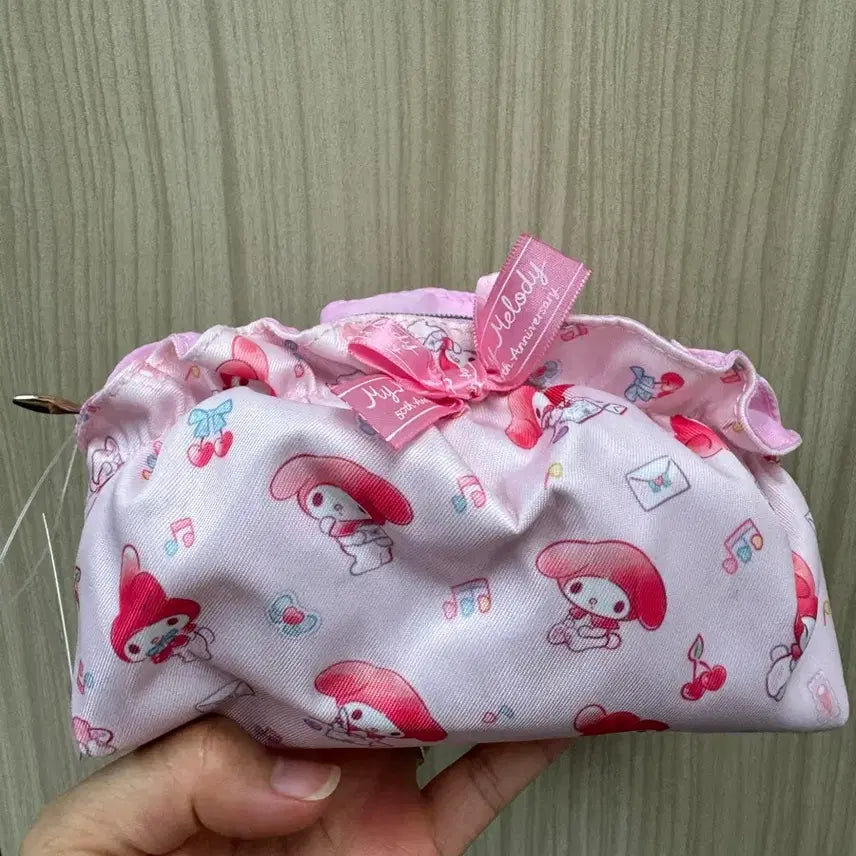 [BUNJANG] Sanrio My Melody Frill Pouch Pink / 산리오 마이멜로디 프릴 파우치 핑크 새상품