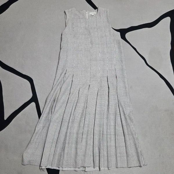 [BUNJANG] COS Linen-Style Grid Check Wrap Pleated Long Dress / COS 린넨풍 그리드 체크 랩 플리츠 롱원피스 급처/55~66
