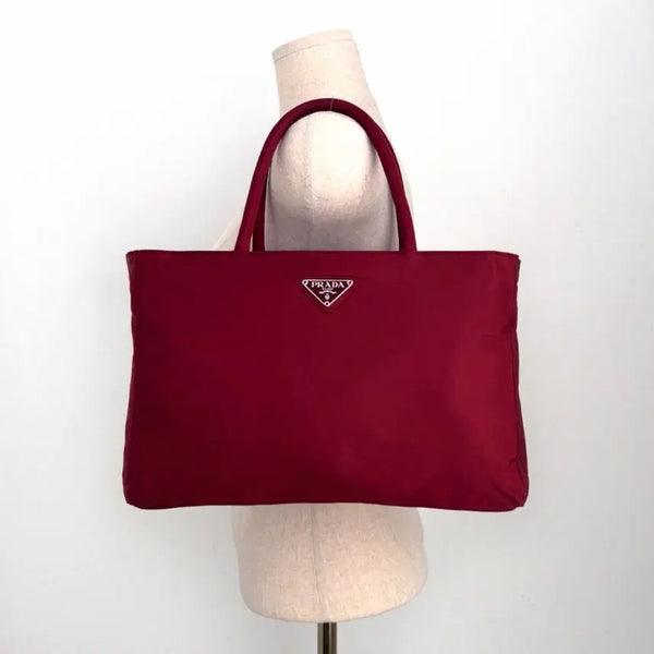 [BUNJANG] Prada Pocono Nylon Tote Bag Burgundy / 프라다 빈티지 와인 버건디 나일론 포코노 토트백