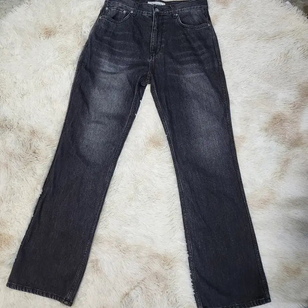 [BUNJANG] Tonywack Washed Black Straight Denim Pants M / 토니웩 워시드 흑청 스트레이트 데님 팬츠 M