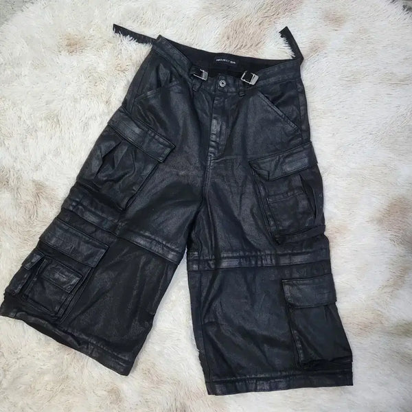 [BUNJANG] PROJECTGR Black Coating Convertible Pocket Cargo Pants / 프로젝트지알 블랙코팅 컨버터블 포켓 카고 팬츠 1