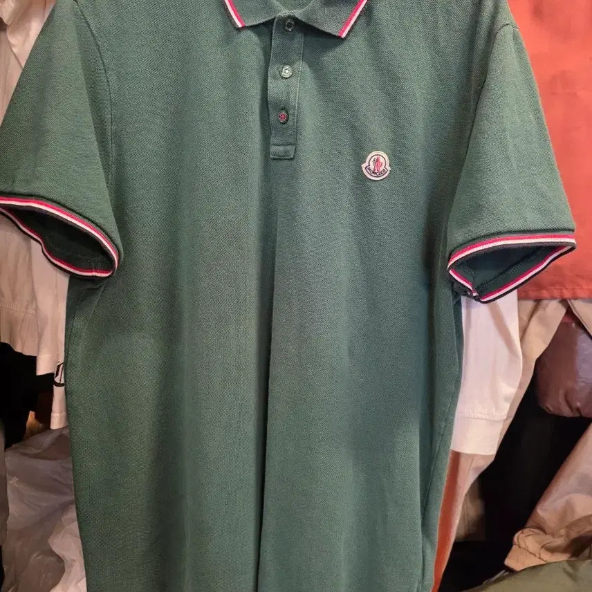 [BUNJANG] Moncler Short Sleeve Polo Shirt Green / 몽클레르 반팔 카라티 그린