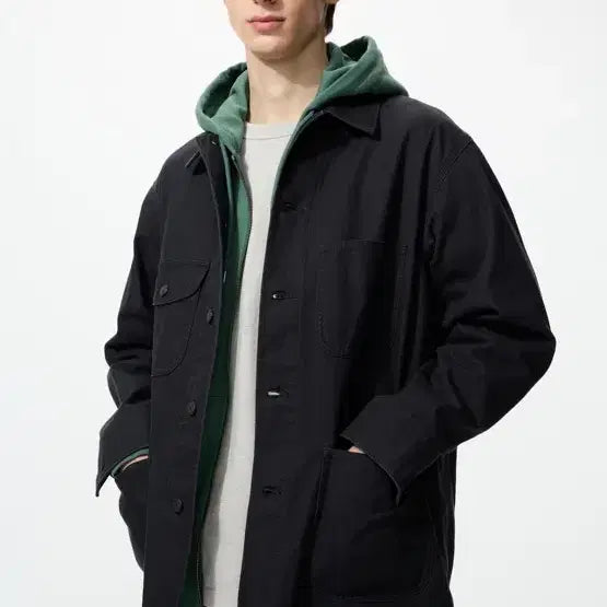 [BUNJANG] Uniqlo Utility French Work Jacket Black / [S] 유니클로 유틸리티 재킷 프렌치 워크 자켓 블랙