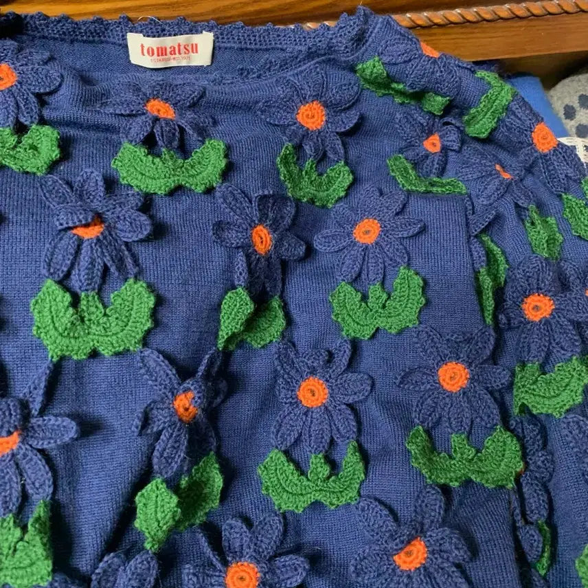 [BUNJANG] Tomatsu Japanese Vintage Flower Knit (New) / Tomatsu 일본 빈티지 플라워니트 (새상품)
