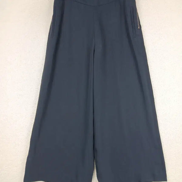 [BUNJANG] Chatelaine Women's Navy 8-9分 Banding Wide Pants (Size 27) / 샤트렌 여성 네이비 8~9부 밴딩 와이드 팬츠(27)