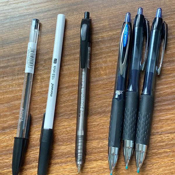 [BUNJANG] Ballpoint Pens Set (Black 0.8mm, Black 0.7mm, Black 1.0mm, Blue 0.7mm) / 볼펜 정리합니다