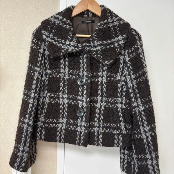 [BUNJANG] Brown Check Jacket / 여자 브라운 체크 자켓