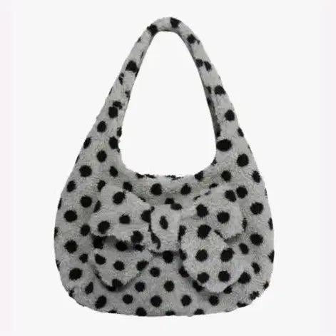 [BUNJANG] SIO Seoul Dot Fluffy Shoulder Bag Grey / 시오서울 시오 도트 플러피 숄더 백 그레이
