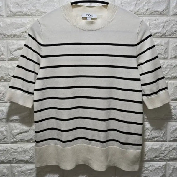 [BUNJANG] COS Striped Knit Short Sleeve Top Size S / COS 코스 니트 반팔 S