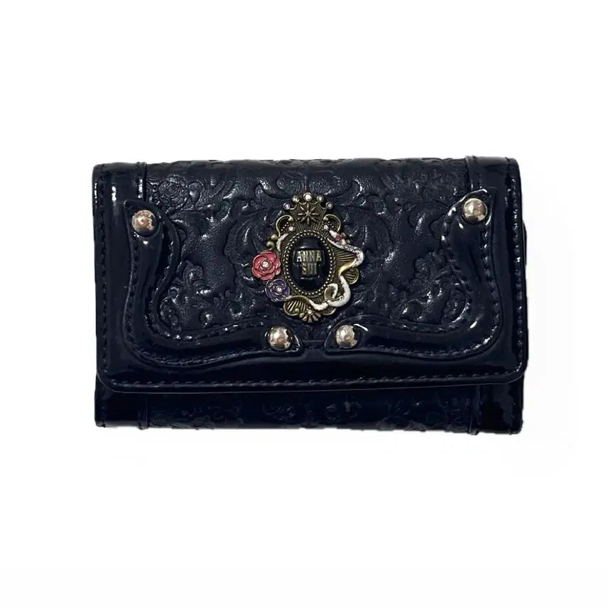 [BUNJANG] Anna Sui Vintage Black Leather Key Case Card Wallet / 안나수이 지갑 키케이스 카드지갑 빈티지 블랙