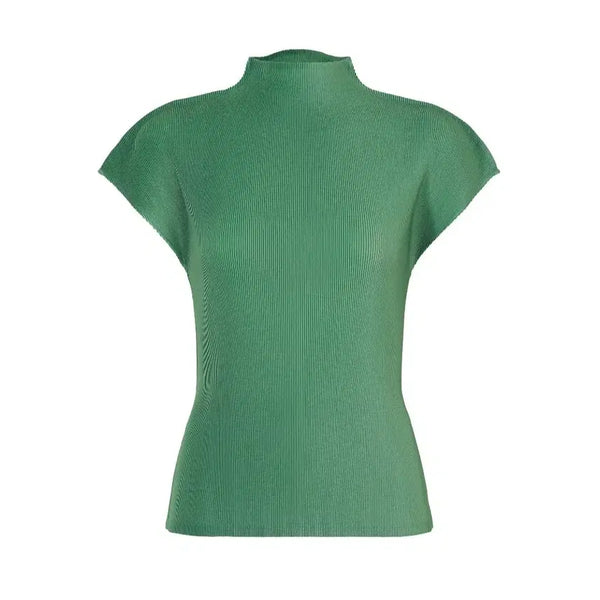 [BUNJANG] Pleats Please August New Arrival Mock Neck Blouse Greyish Green Size 3 / 플리츠플리즈 8월 신상 반목미스트 그레이쉬그린
