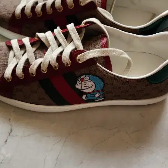 [BUNJANG] Gucci Doraemon Ace Sneakers Brown / 구찌 도라에몽 새상품 에이스 스니커즈 브라운