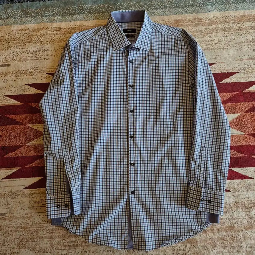 [BUNJANG] Hugo Boss Slim Fit Check Button-Down Shirt (Size 41) / 휴고 보스 슬림핏 버튼다운 체크 셔츠 (41)