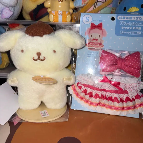 [BUNJANG] Sanrio Pompompurin Pitatto S Figure + Outfit Bundle Set / 산리오 폼폼푸린 피탓토 S + 옷 일괄