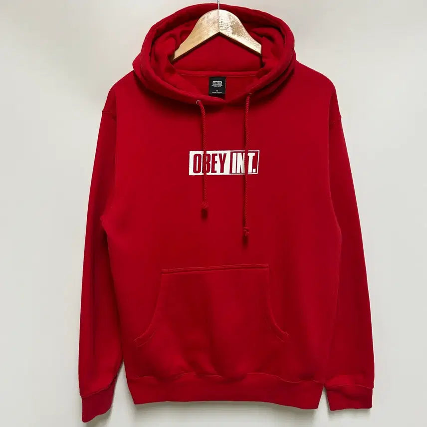 [BUNJANG] OBEY International Big Logo Red Hoodie / [남여공용-90]OBEY 오베이 인터내셔널 빅로고 레드 후드티