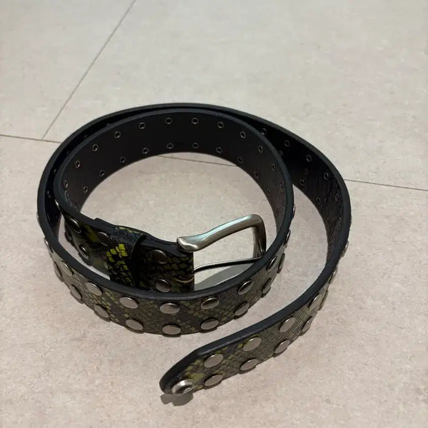 [BUNJANG] Stussy 8 Ball Studded Belt Snake Print S/M / 스투시 8볼 스터드 벨트 스네이크 프린트 S/M