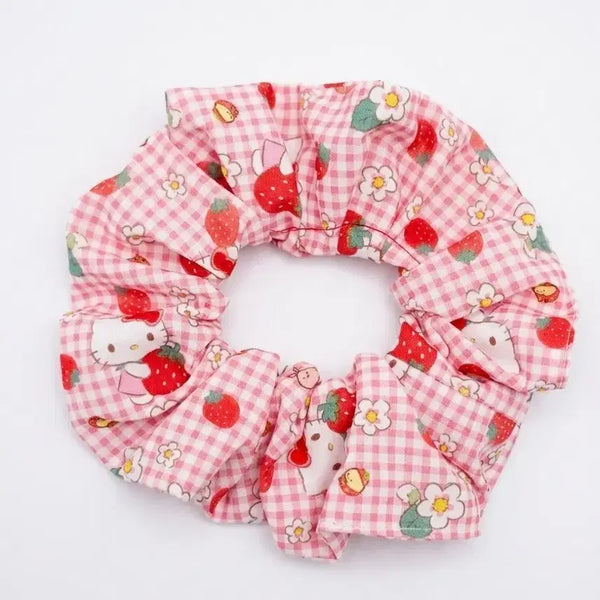[BUNJANG] Strawberry Check Kitty Scrunchie / 딸기체크키티 스크런치