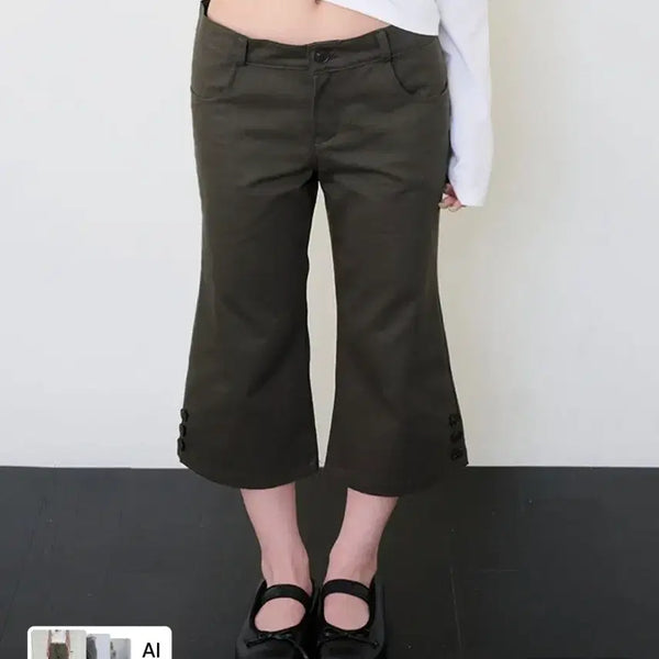 [BUNJANG] IT'S LIVE SNAP POINT CAPRI PANTS / 잇자바이브 SNAP POINT CAPRI PANTS 카프리 팬츠