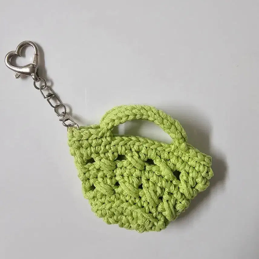 [BUNJANG] Handmade Mini Knit Bag Keychain / (새상품) 핸드메이드 미니뜨개가방 키링